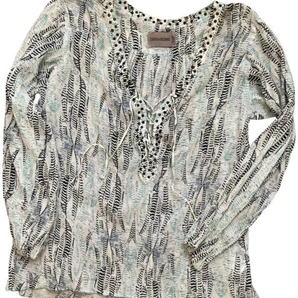 Zadig & Voltaire “wild, free, rock-fueled” and sexy peasant blouse, M